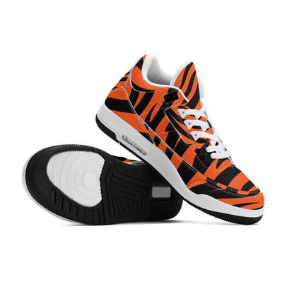 Mens High Top Retro Bengal Stripe Leather Sneakers