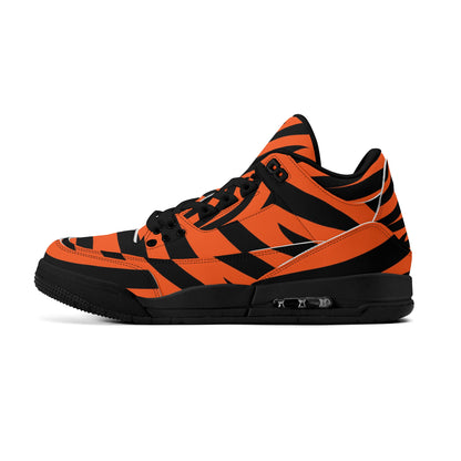 Mens High Top Retro Bengal Stripe Leather Sneakers