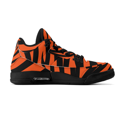 Mens High Top Retro Bengal Stripe Leather Sneakers