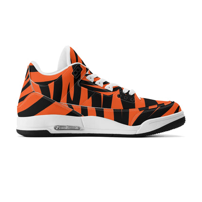 Mens High Top Retro Bengal Stripe Leather Sneakers