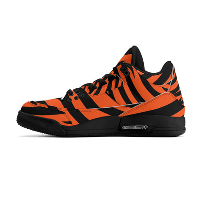 Mens High Top Retro Bengal Stripe Leather Sneakers