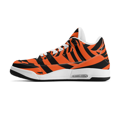 Mens High Top Retro Bengal Stripe Leather Sneakers