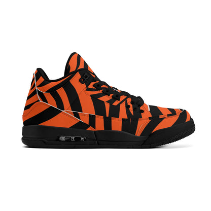 Mens High Top Retro Bengal Stripe Leather Sneakers