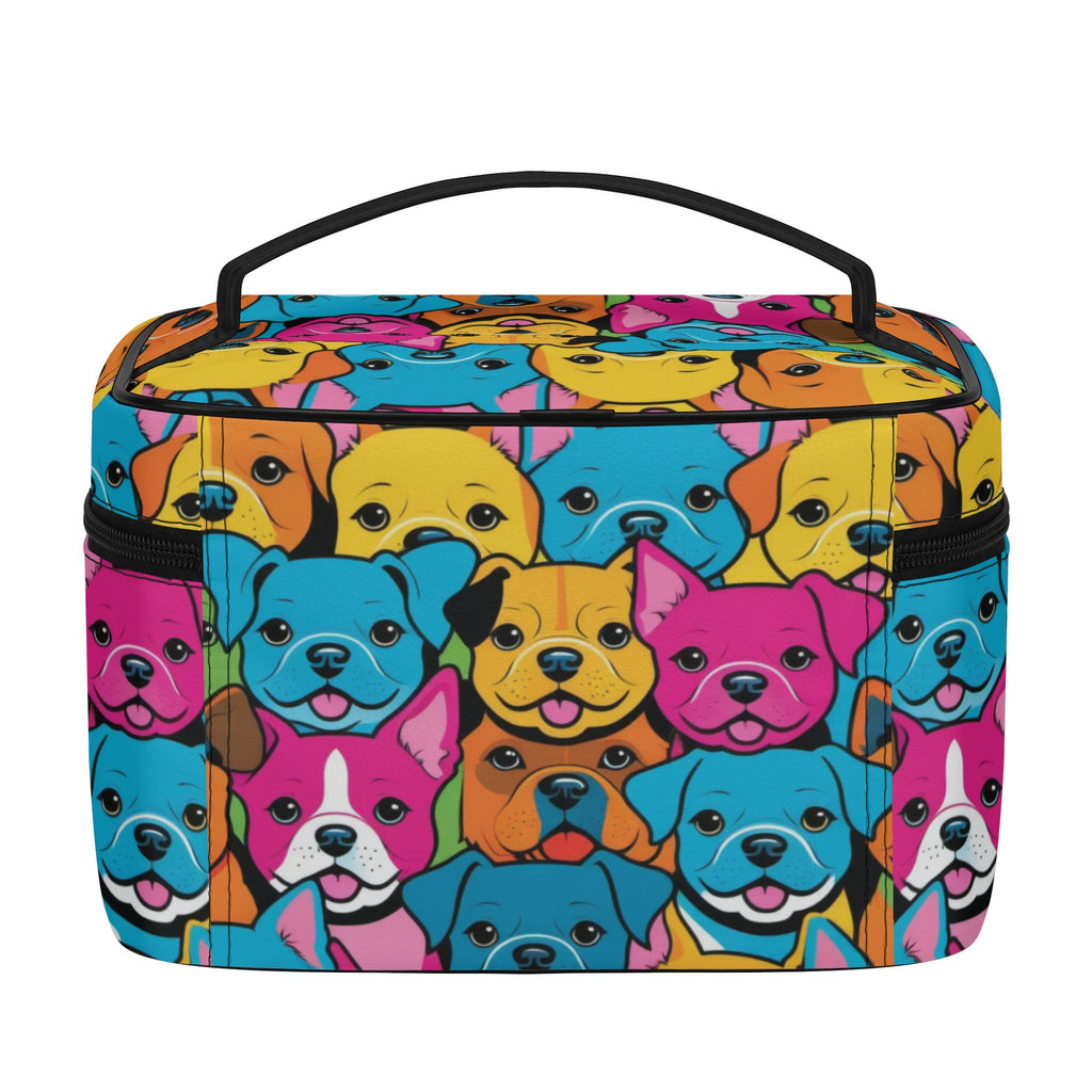 Puppies! Leather Cosmetic Bag | Cute Waterproof PU Makeup Case