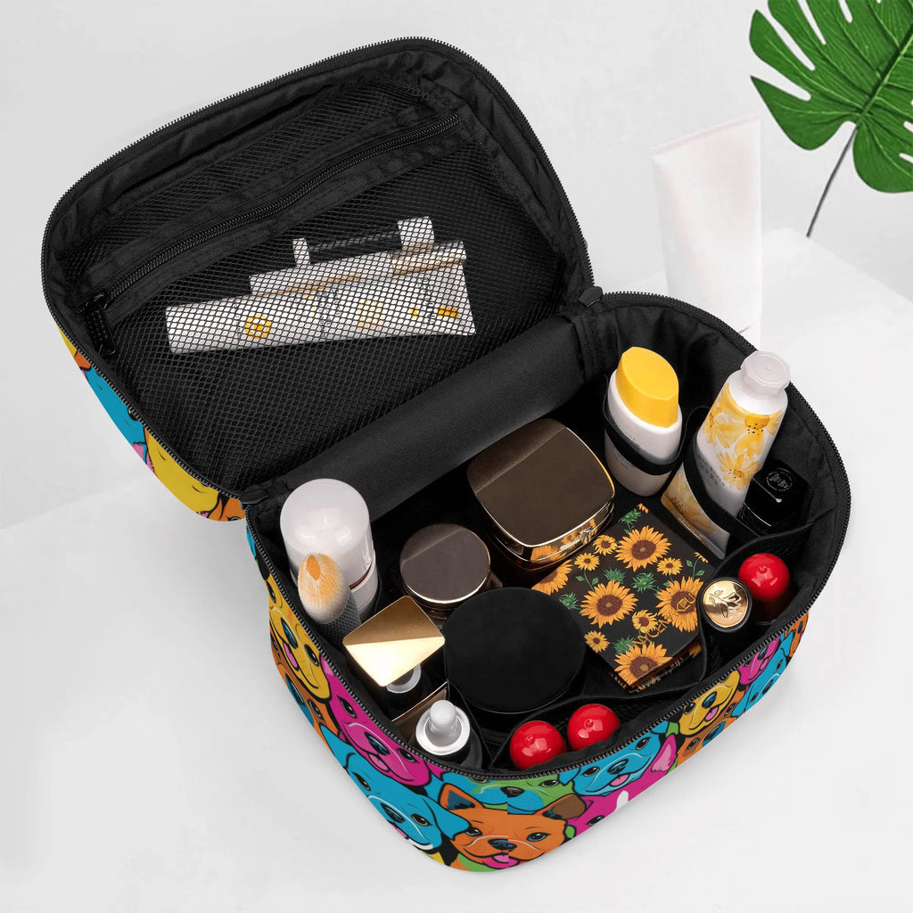 Puppies! Leather Cosmetic Bag | Cute Waterproof PU Makeup Case