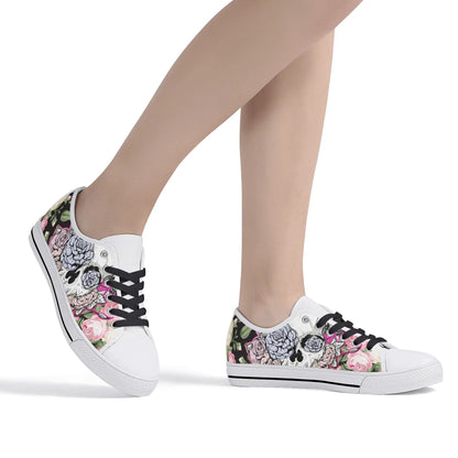 Womens Gothic Low Top Canvas Shoes