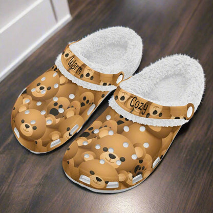 Teddy Bear Warm & Cozy Fur Lined Clogs