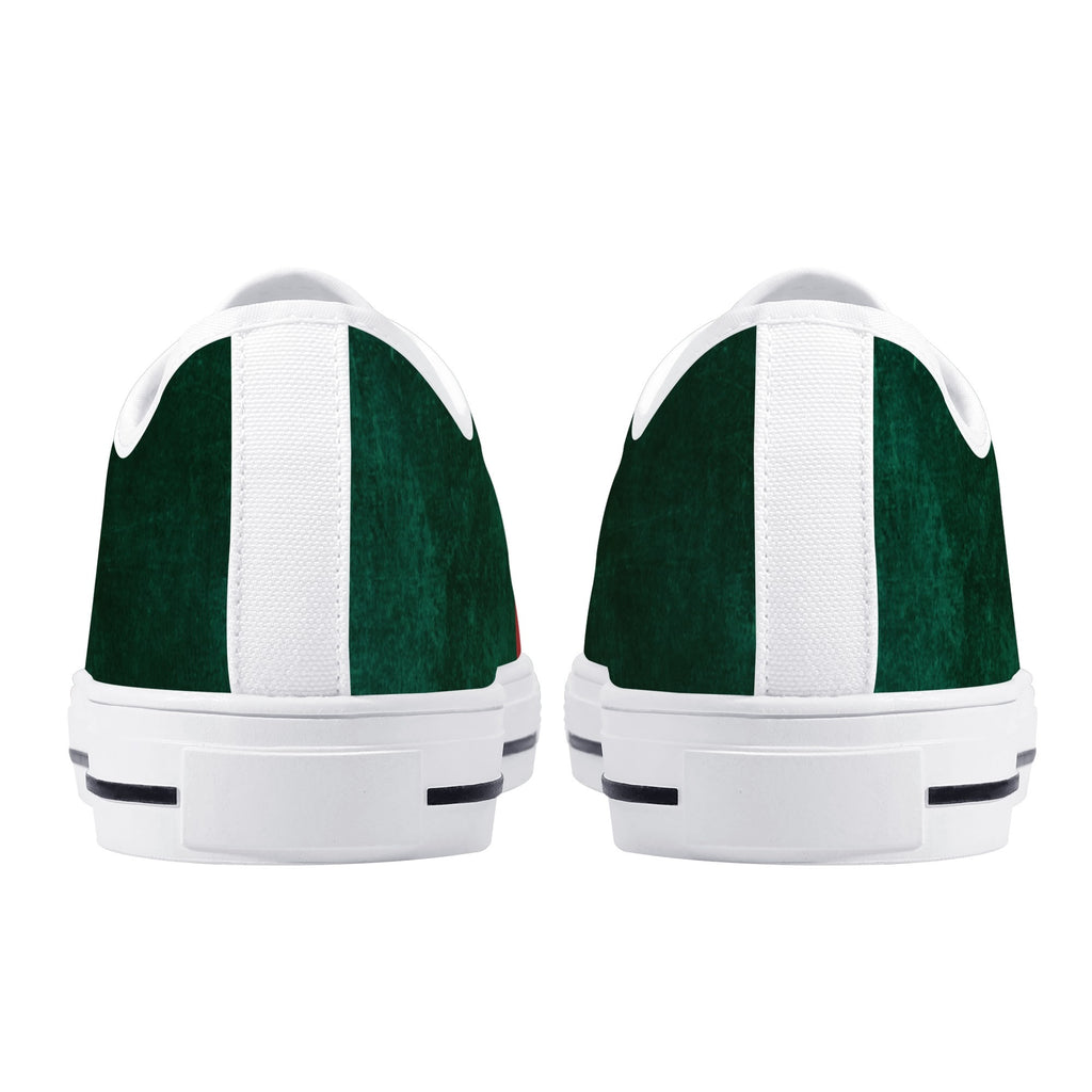 Womens Red-Green Groove Low Top Canvas Shoes