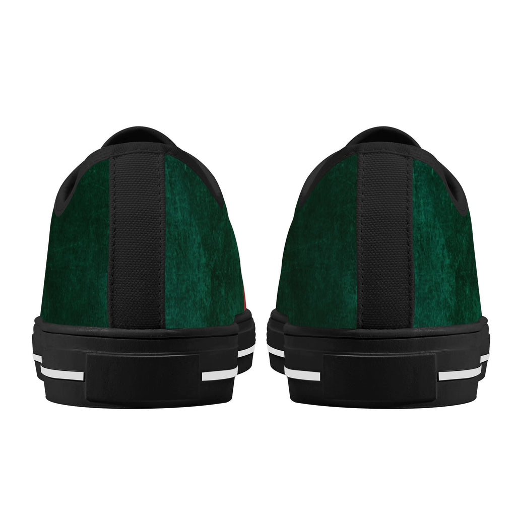 Womens Red-Green Groove Low Top Canvas Shoes