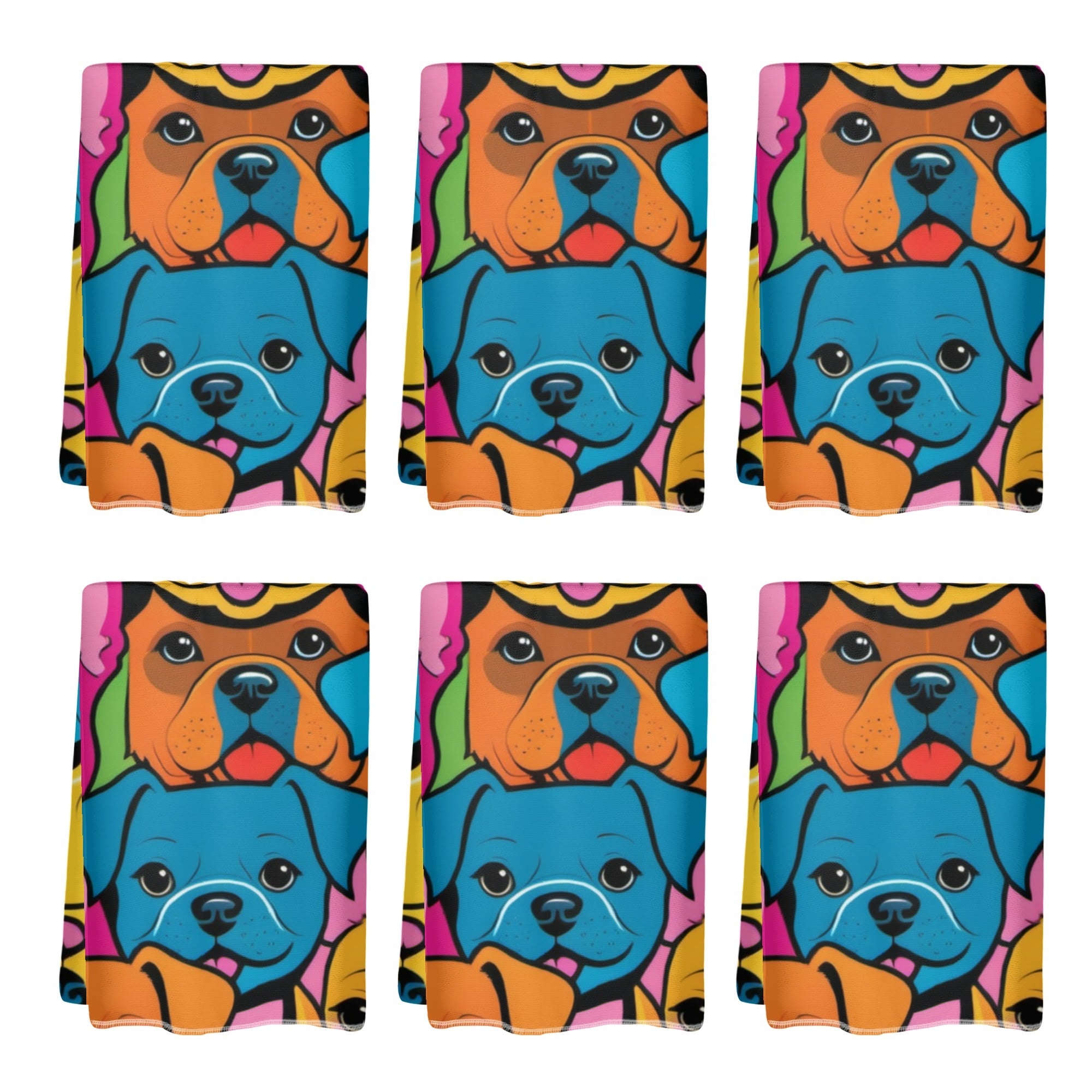 Puppies! 6 Pc Hand Towel Set