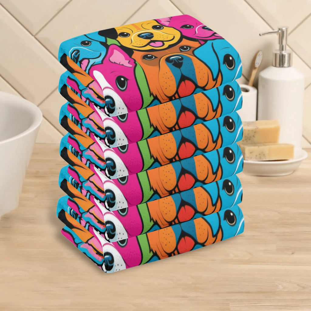Puppies! 6 Pc Hand Towel Set