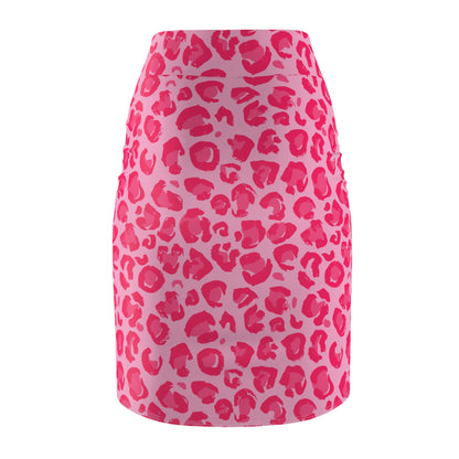 Women's Pink Cheetah Pencil Skirt