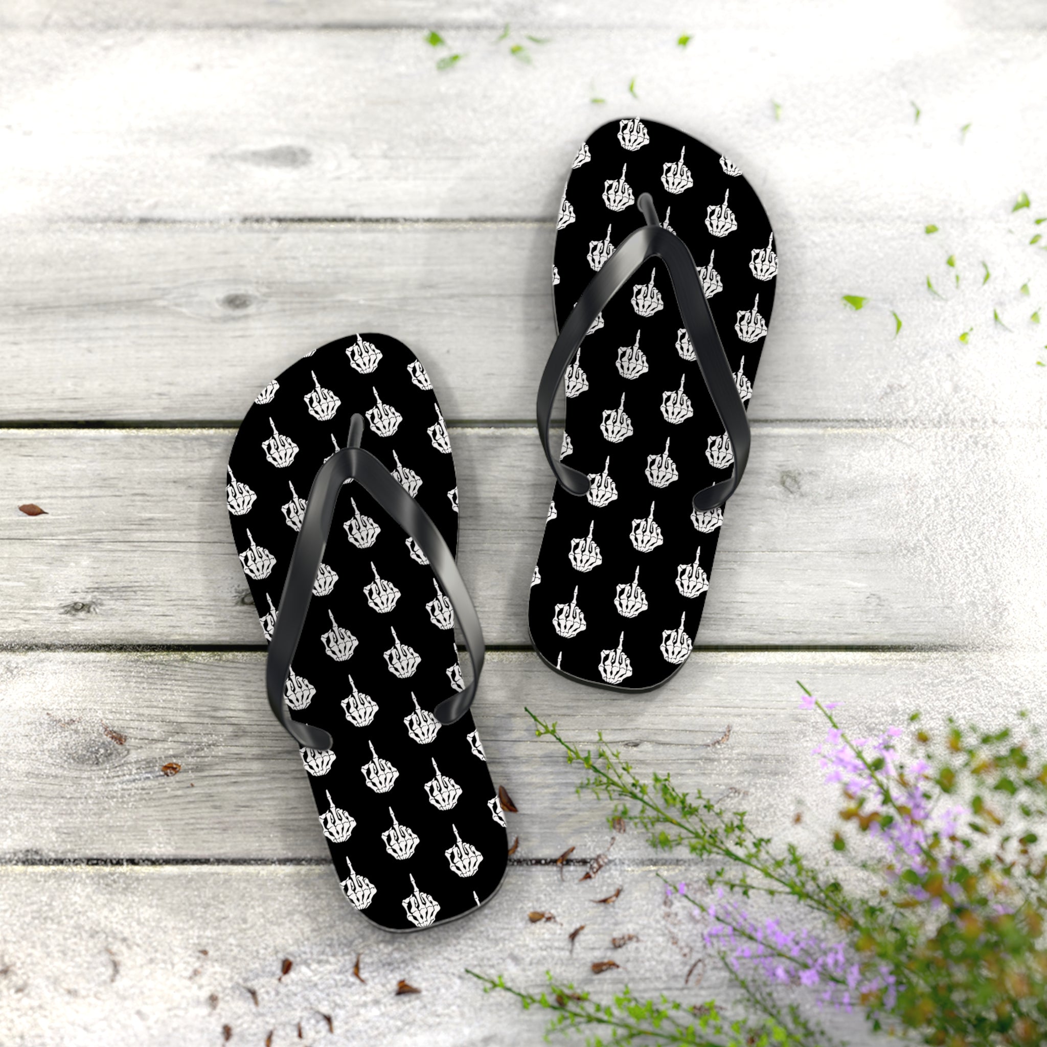 Rebellious Skeleton Flip Flops | Lightweight Slip‑Resistant Sandals