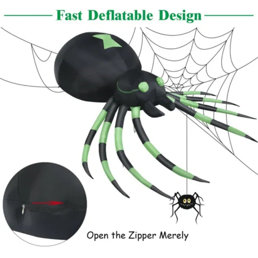 6FT Giant Inflatable Spider – Creepy-Crawly Halloween Yard Decor