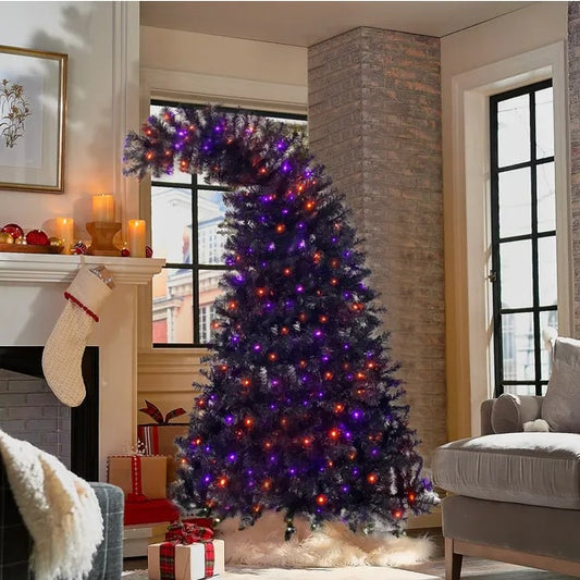 6FT Black Bent-Top Tree – Haunted Holiday LED Showstopper
