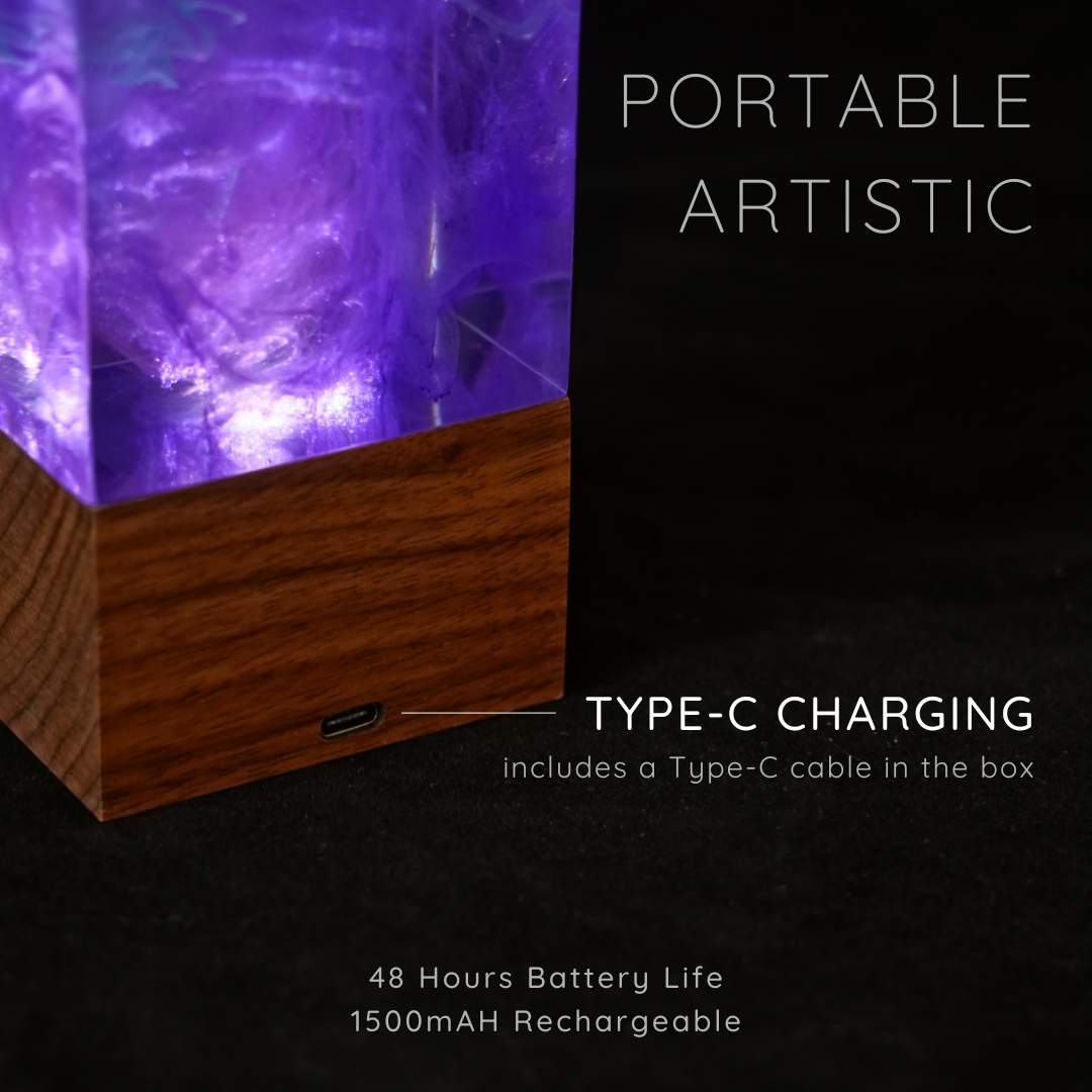 CosmoGlow Ambient Lamp – Purple Galaxy Cube for Home & Office