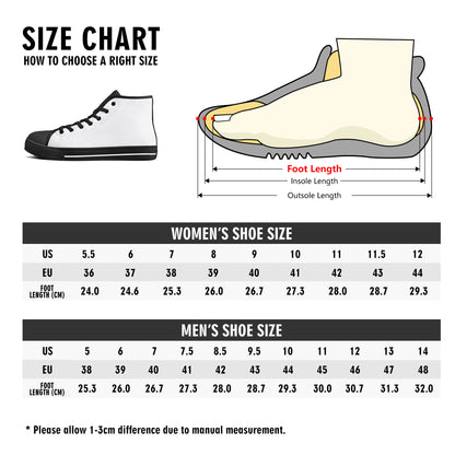 Mens High Top Barbed Wire Canvas Shoes