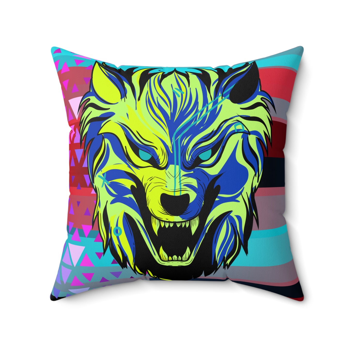 Cyberpunk Wolf Art Pillow