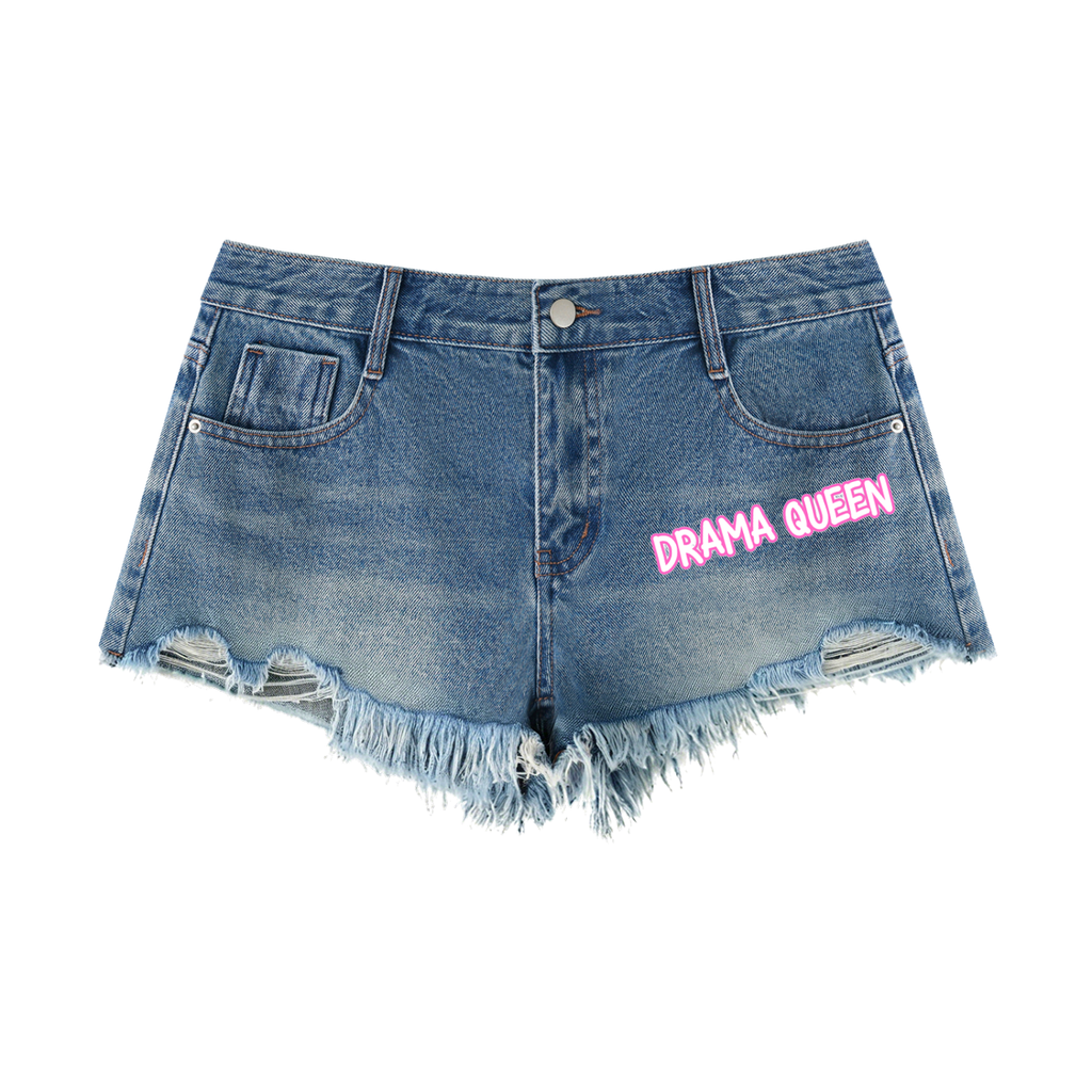 Women's Drama Queen Vintage Wash Raw Hem Denim Shorts
