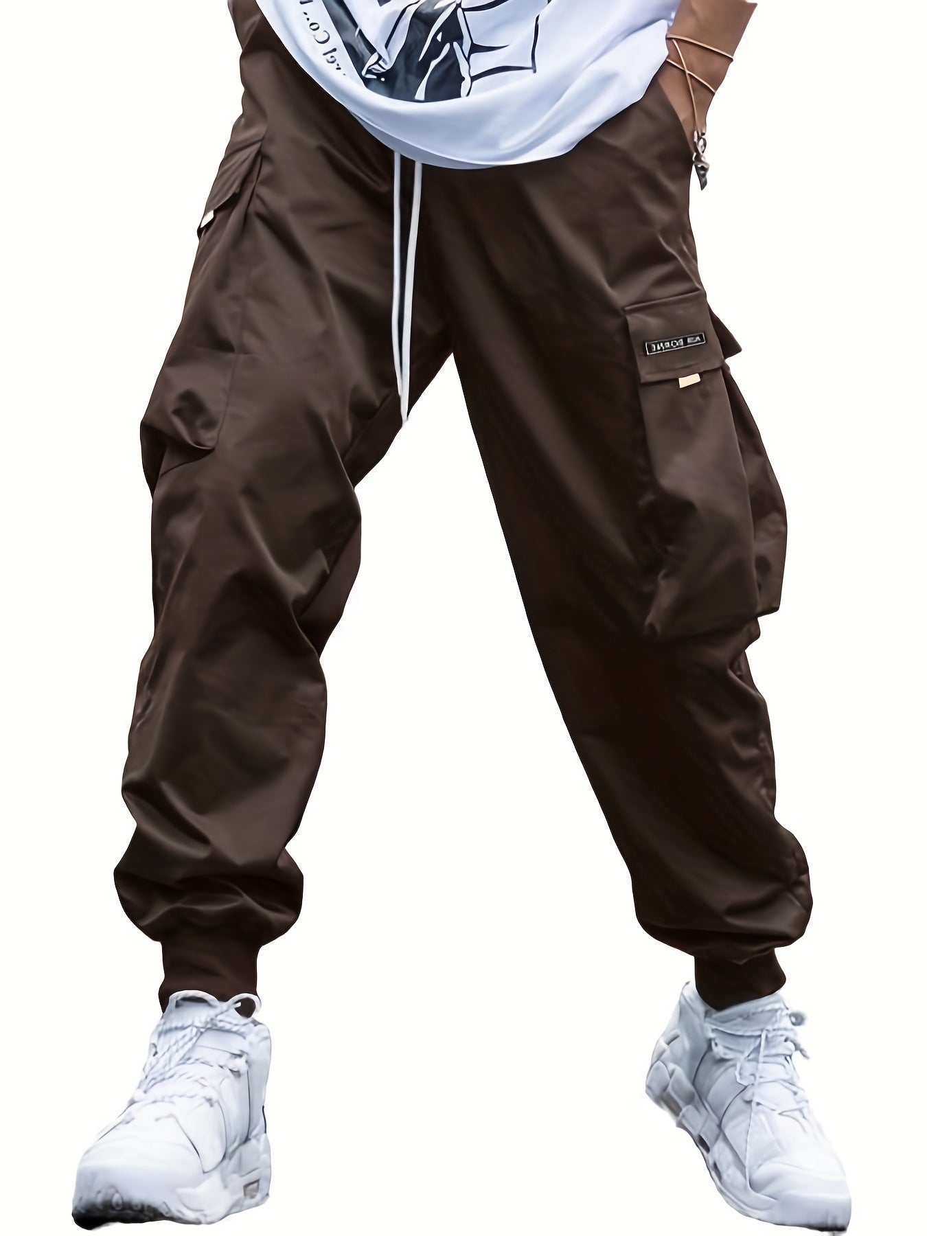 Close‑up of utility pocket stitching on UrbanFlex streetwear cargo pants 