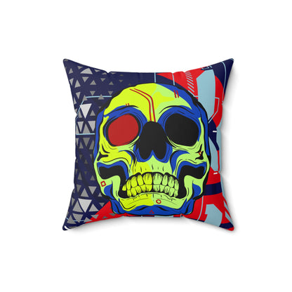 Cyberpunk Skull Art Pillow