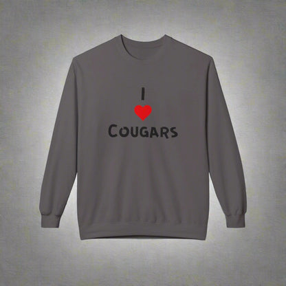 I ❤️ Cougars Crewneck Sweatshirt - Fun & Cozy Gift for Him