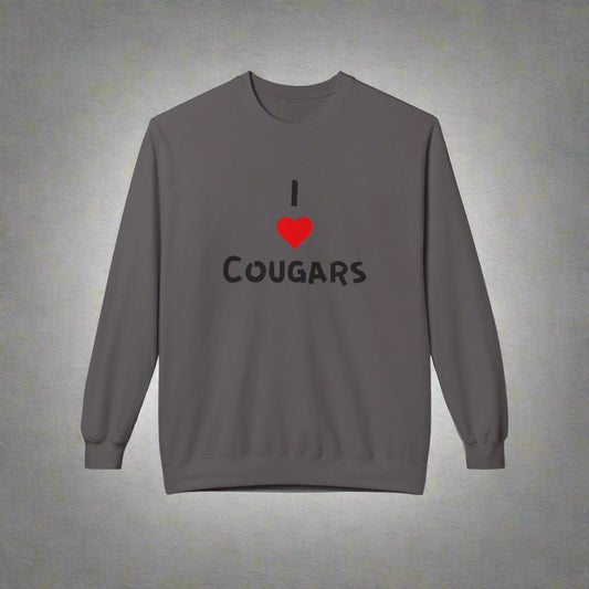 I ❤️ Cougars Crewneck Sweatshirt - Fun & Cozy Gift for Him