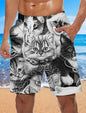 Men's Cat Party Loose Beach Shorts