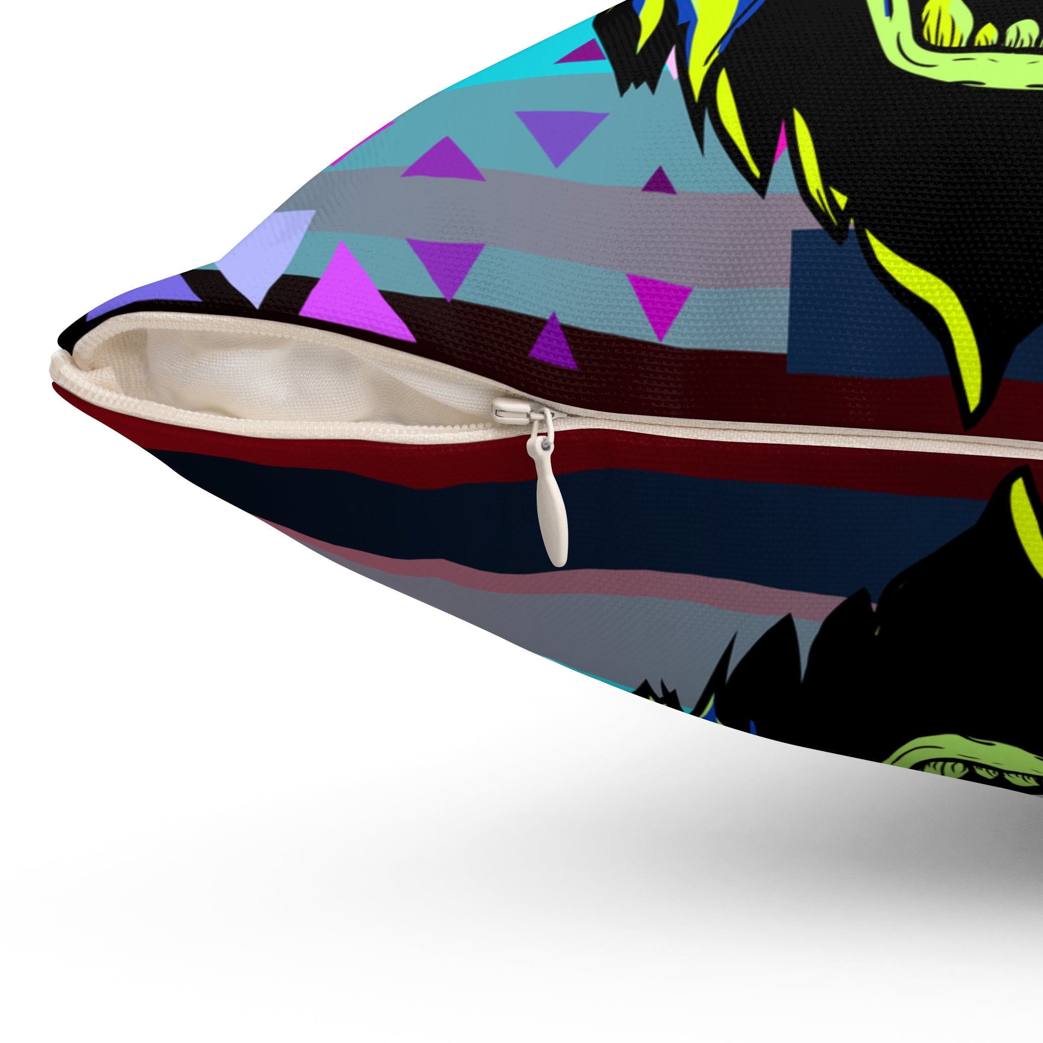 Cyberpunk Wolf Art Pillow