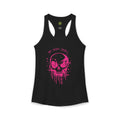 Women’s racerback tank with edgy skull graphic