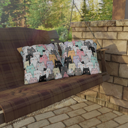 Lots of Cats Outdoor Pillows