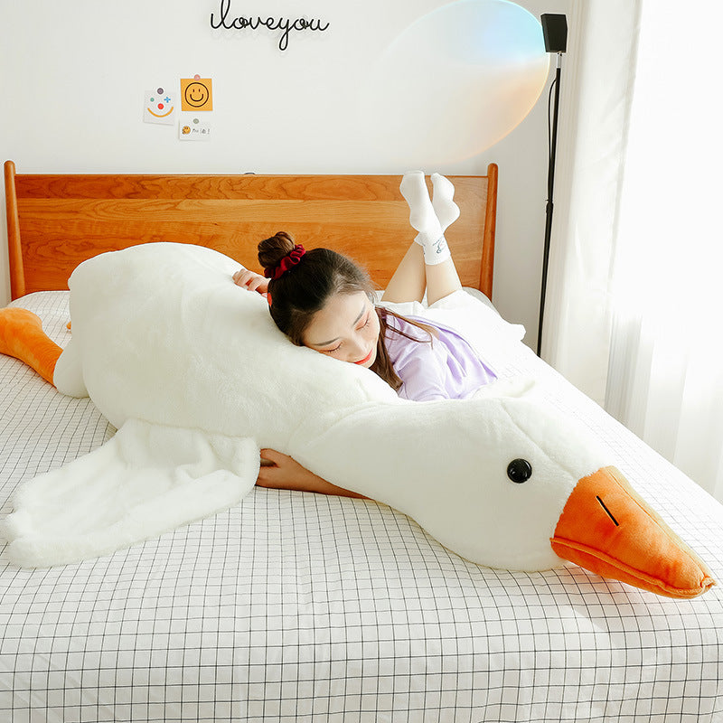 Adorable Oversized White Goose Plush Pillow