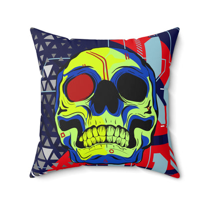 Cyberpunk Skull Art Pillow