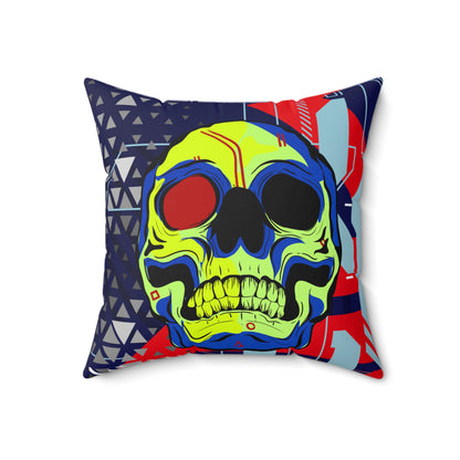 Cyberpunk Skull Art Pillow