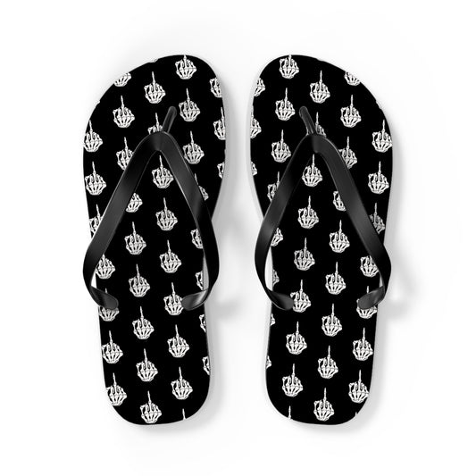Rebellious Skeleton Flip Flops