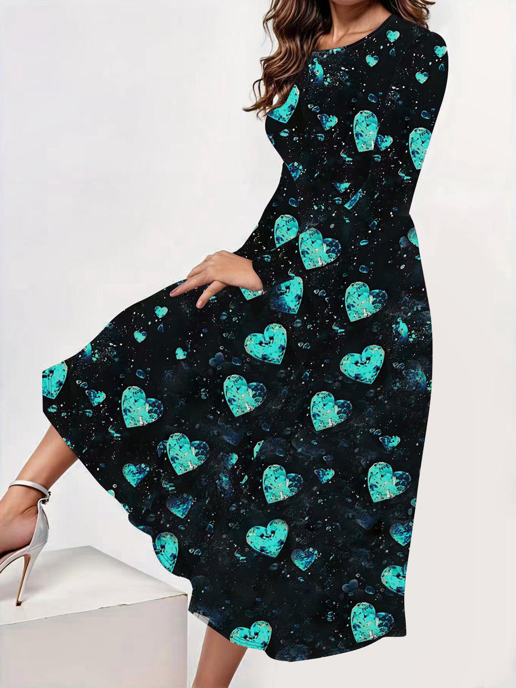 Sweetheart Casual Valentine Dress – Black Edition