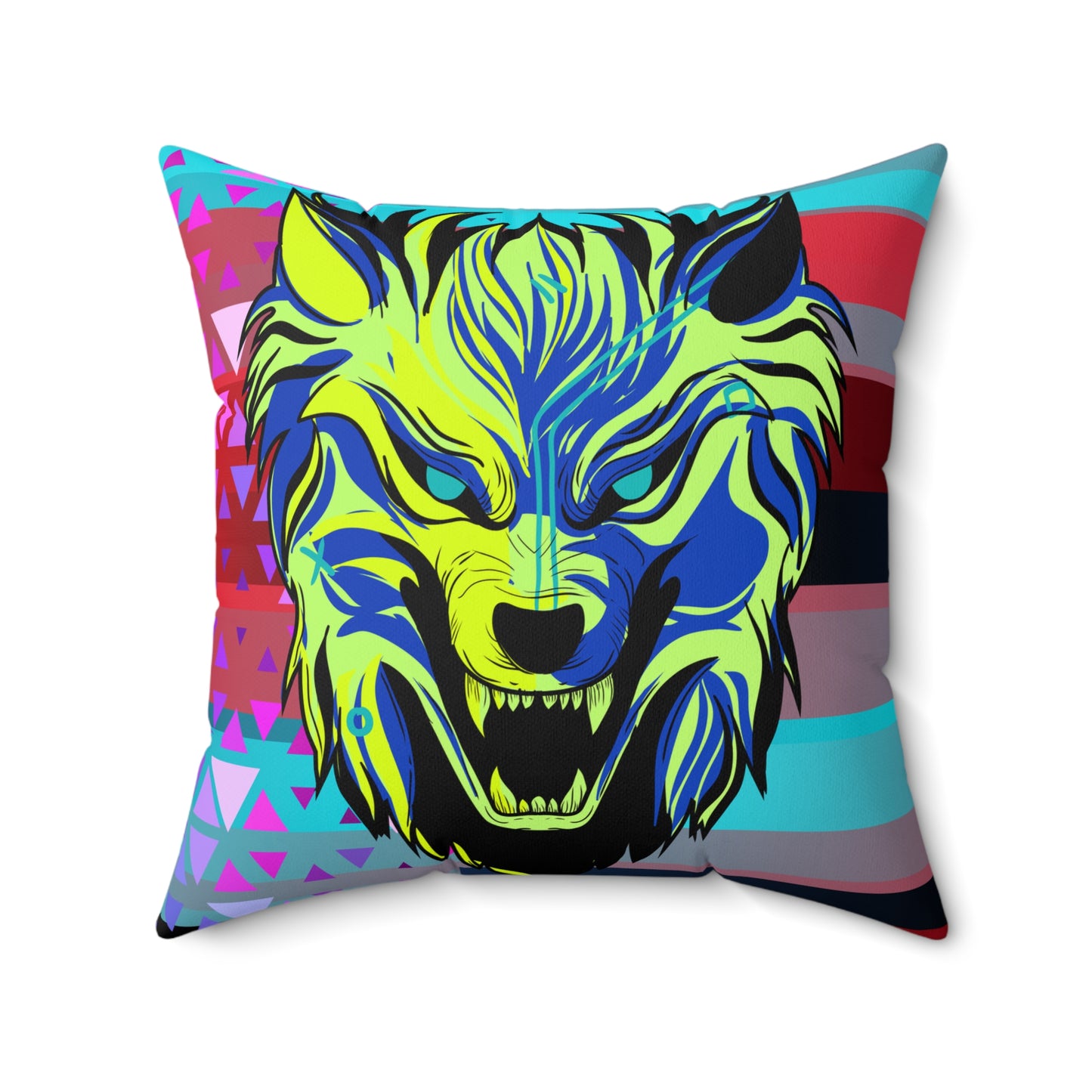 Cyberpunk Wolf Art Pillow