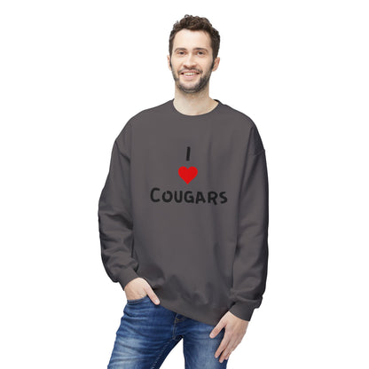 I ❤️ Cougars Crewneck Sweatshirt - Fun & Cozy Gift for Him