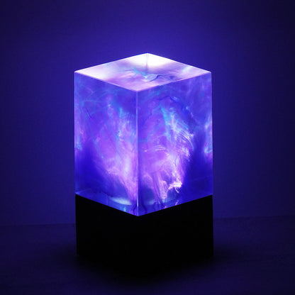 CosmoGlow Ambient Lamp – Purple Galaxy Cube for Home & Office