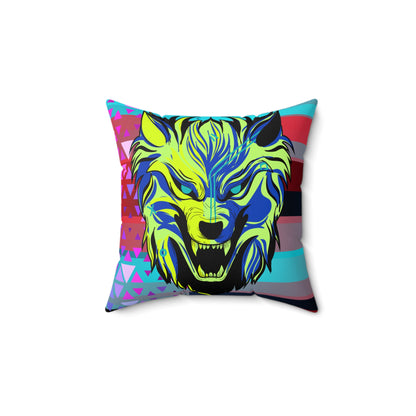 Cyberpunk Wolf Art Pillow