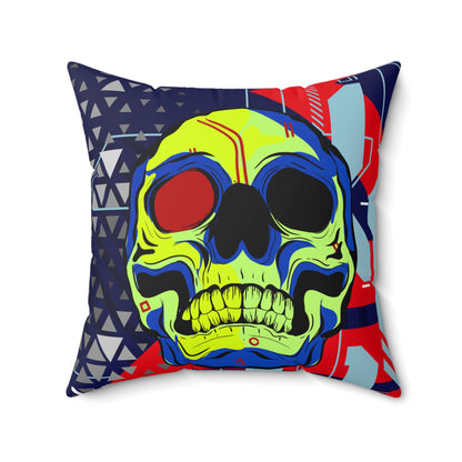 Cyberpunk Skull Art Pillow