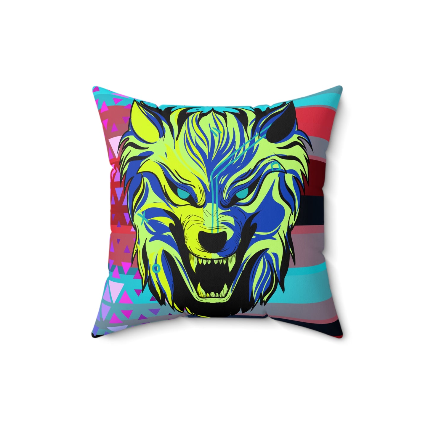 Cyberpunk Wolf Art Pillow