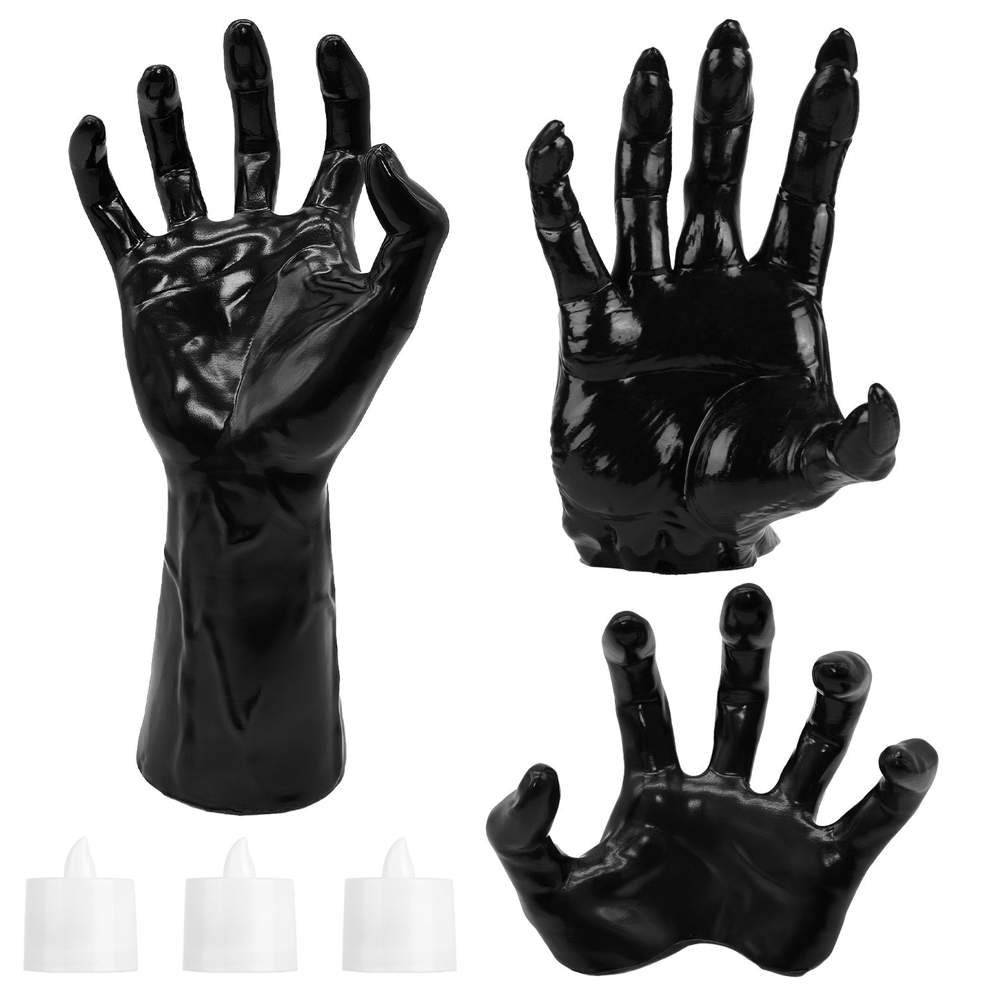 Gothic Candle Hands – Halloween Wall Decor (Set of 3)