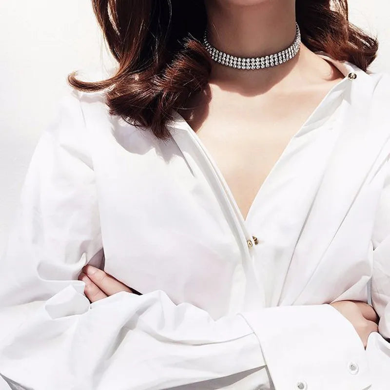 Midnight Edge Rhinestone Choker