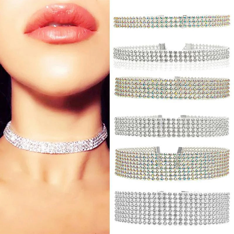 Midnight Edge Rhinestone Choker