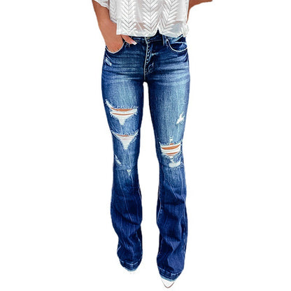 Women's Elegant Ripped Casual Jeans