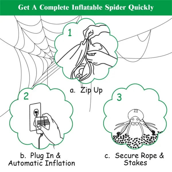 6FT Giant Inflatable Spider – Creepy-Crawly Halloween Yard Decor