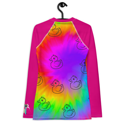 Women's Tie-Dye & Ducks Rash Guard