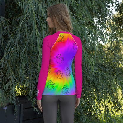 Women's Tie-Dye & Ducks Rash Guard