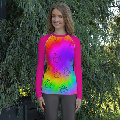 Women's Tie-Dye & Ducks Rash Guard